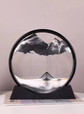 3D山水流沙画摆件创意解