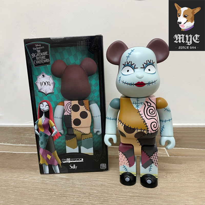 现货速发BE@RBRICK SALLY圣诞夜惊魂莎莉400% 潮玩公仔手办积木熊 - 图0