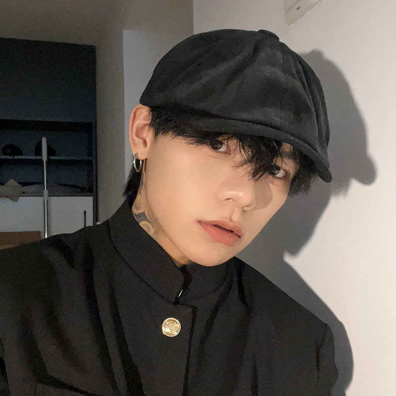 贝雷帽男春秋鸭舌帽子复古前进画家帽设计感小众秋冬ins潮流网红 - 图0
