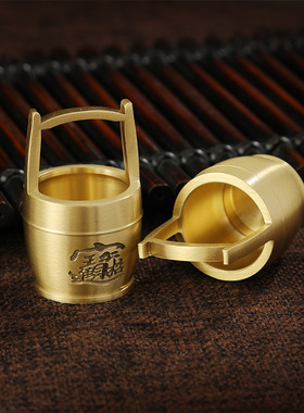 黄铜一桶金摆件招财聚宝盆一桶江山办公室客厅玄关摆设家居装饰品