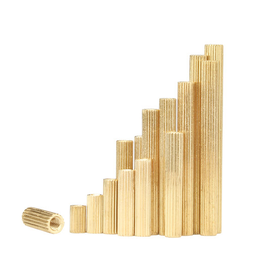 双通六角铜柱圆形滚花铜螺柱安防监控螺母柱摄像机螺丝支撑柱M2M3 - 图3