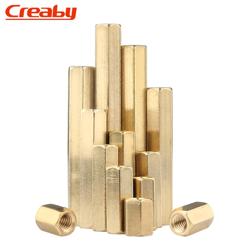 双通六角铜柱圆形滚花铜螺柱安防监控螺母柱摄像机螺丝支撑柱M2M3 - 图0