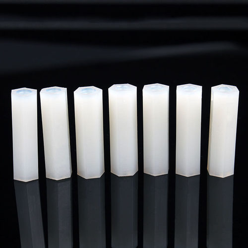 尼龙双通六角柱 六角隔离柱 塑胶支撑柱 PC板绝缘螺柱M2/M2.5M3M4 - 图1