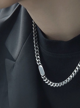 街头小众风多材质拼接古巴链项链