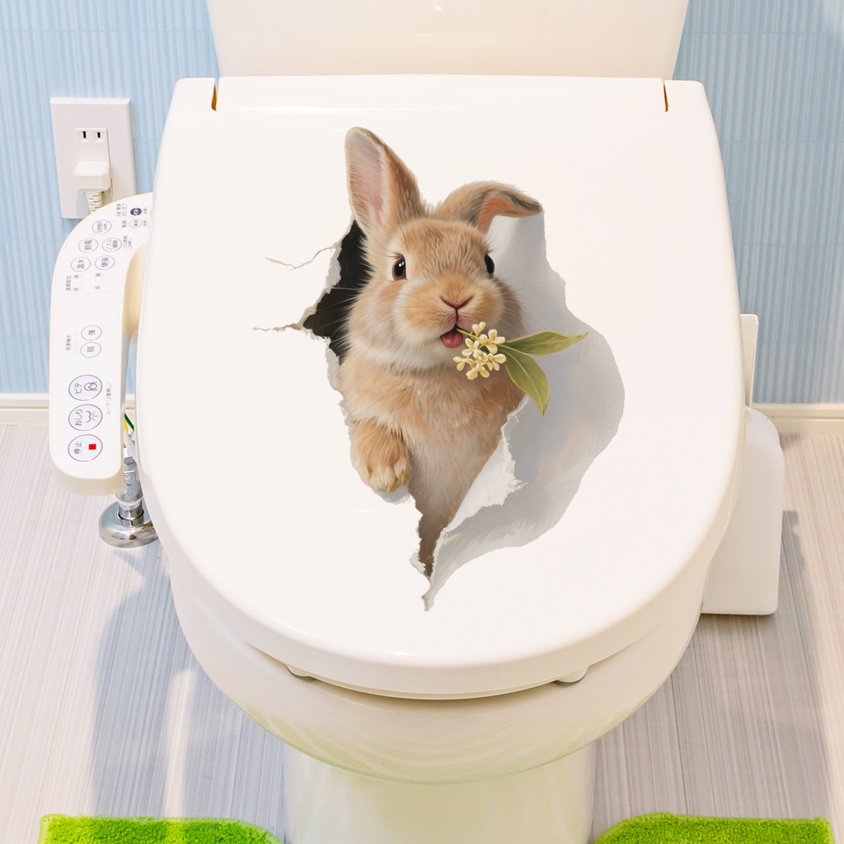 可爱动物仿3D立体墙贴纸自粘厕所马桶盖装饰贴纸贴花可撕房间装饰,淘宝优惠券,粉丝福利购,淘宝优惠卷