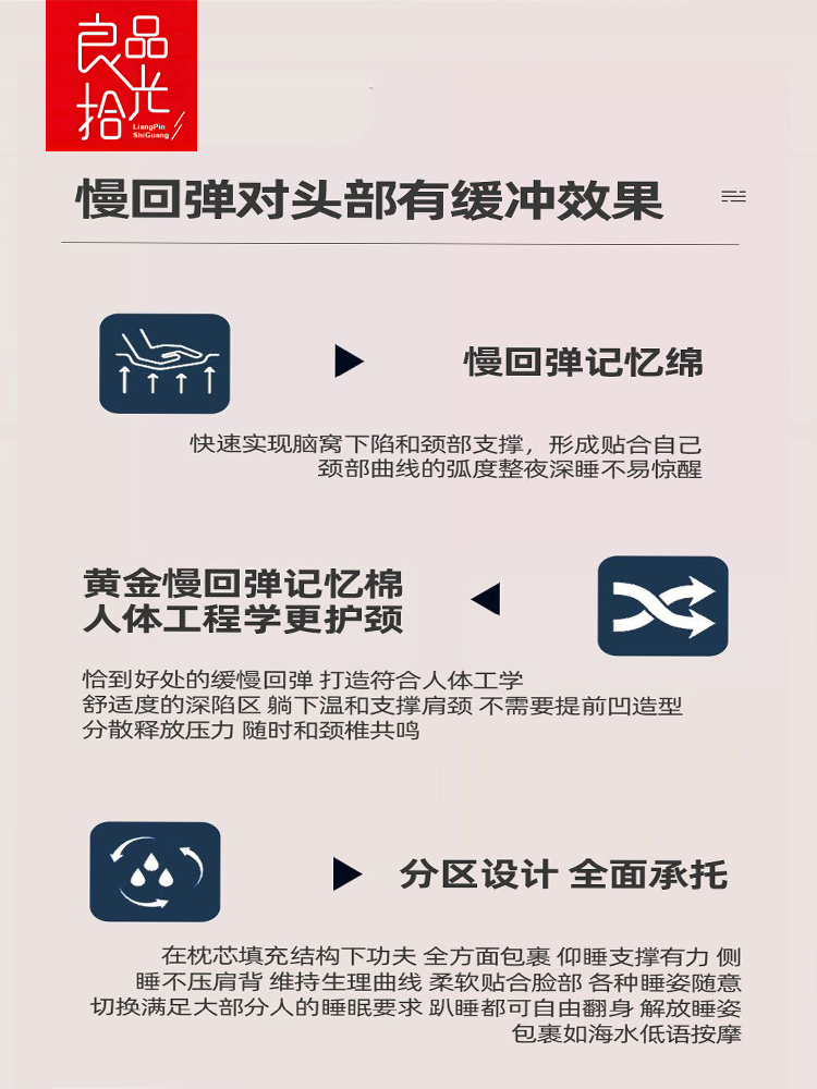 良品拾光-超柔K80气凝枕云朵慢回弹记忆枕单人护颈枕头宿舍枕芯_良品拾光家纺品牌店_床上用品-第5张图片-提都小院