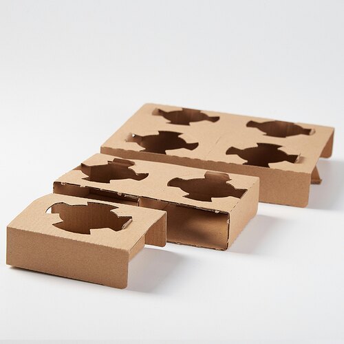 奶茶打包袋外卖单双杯咖啡牛皮手提纸袋饮品两四杯袋子带杯托定制 - 图2