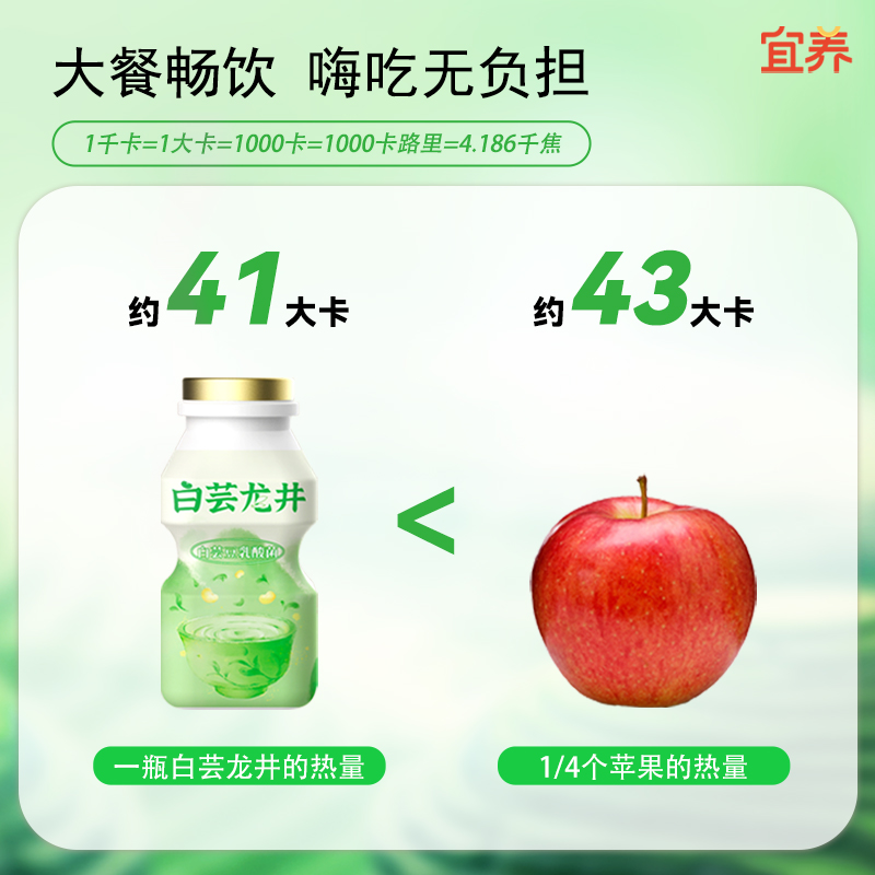 宜养乳酸菌饮品白芸豆龙井100g*20瓶整箱益生菌饮料发酵低卡轻负