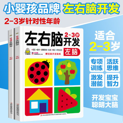 小婴孩潜能左右脑开发幼儿园教材小班练习册2 3岁阶梯数学思维训练数学启蒙全套2册两岁二三岁入园准备学前教育书籍幼儿童早教 虎窝淘