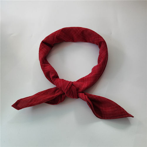 咖啡色小方巾男棉麻格子擦汗蓝色棉麻领巾小围巾酒红护颈巾头巾女 - 图2