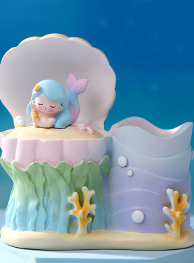 北欧少女心装饰小夜灯美人鱼摆件