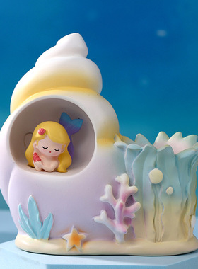 女孩生日礼物笔筒小夜灯收纳摆件