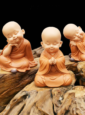 佛系慧能小和尚摆件禅意茶桌