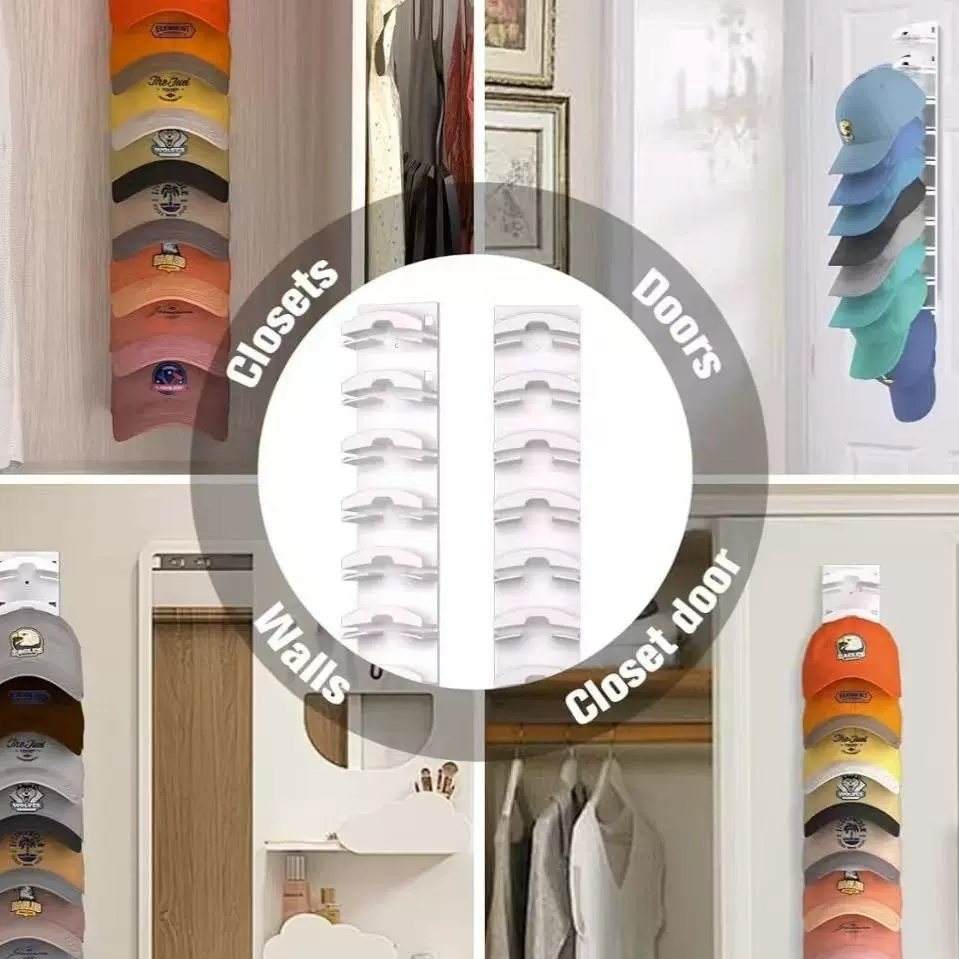 衣柜侧边壁挂式帽子收纳架多层鸭舌帽棒球帽展示架帽架帽夹神器 - 图3