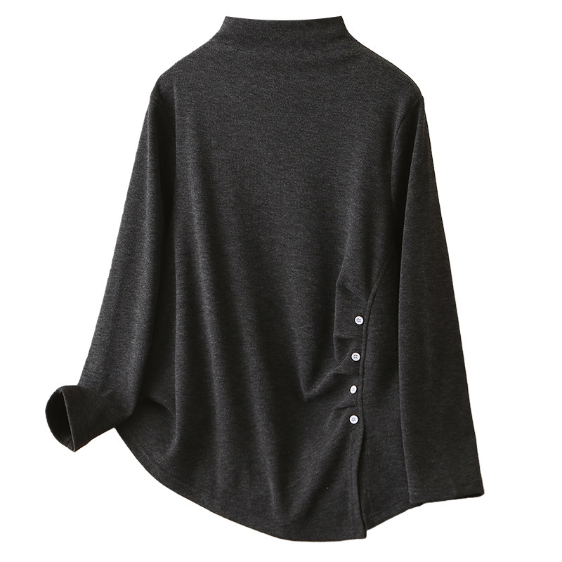 大码女装半高领不规则长袖T恤女秋冬胖MM遮肉显瘦内搭打底衫上衣,淘宝优惠券,粉丝福利购,淘宝优惠卷