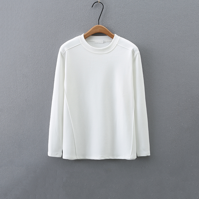 大码女装秋冬季德绒圆领打底衫胖MM200斤弹力显瘦新款双面绒卫衣 - 图2