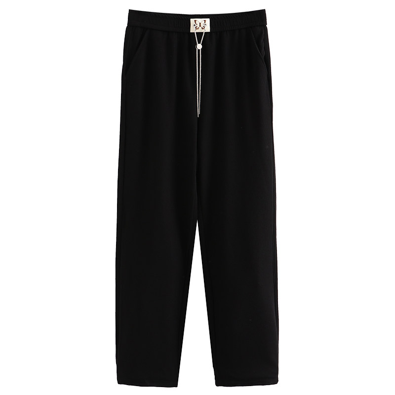 胖mm大码窄版阔腿裤女夏装设计感松紧高腰显瘦直筒垂感烟管长裤子,淘宝优惠券,粉丝福利购,淘宝优惠卷