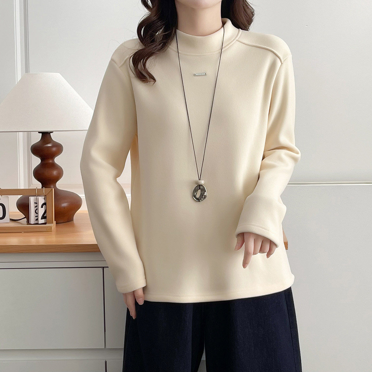 冬季新款大码加绒半高领打底衫女加肥加大胖mm遮肚子显瘦保暖内搭,淘宝优惠券,粉丝福利购,淘宝优惠卷