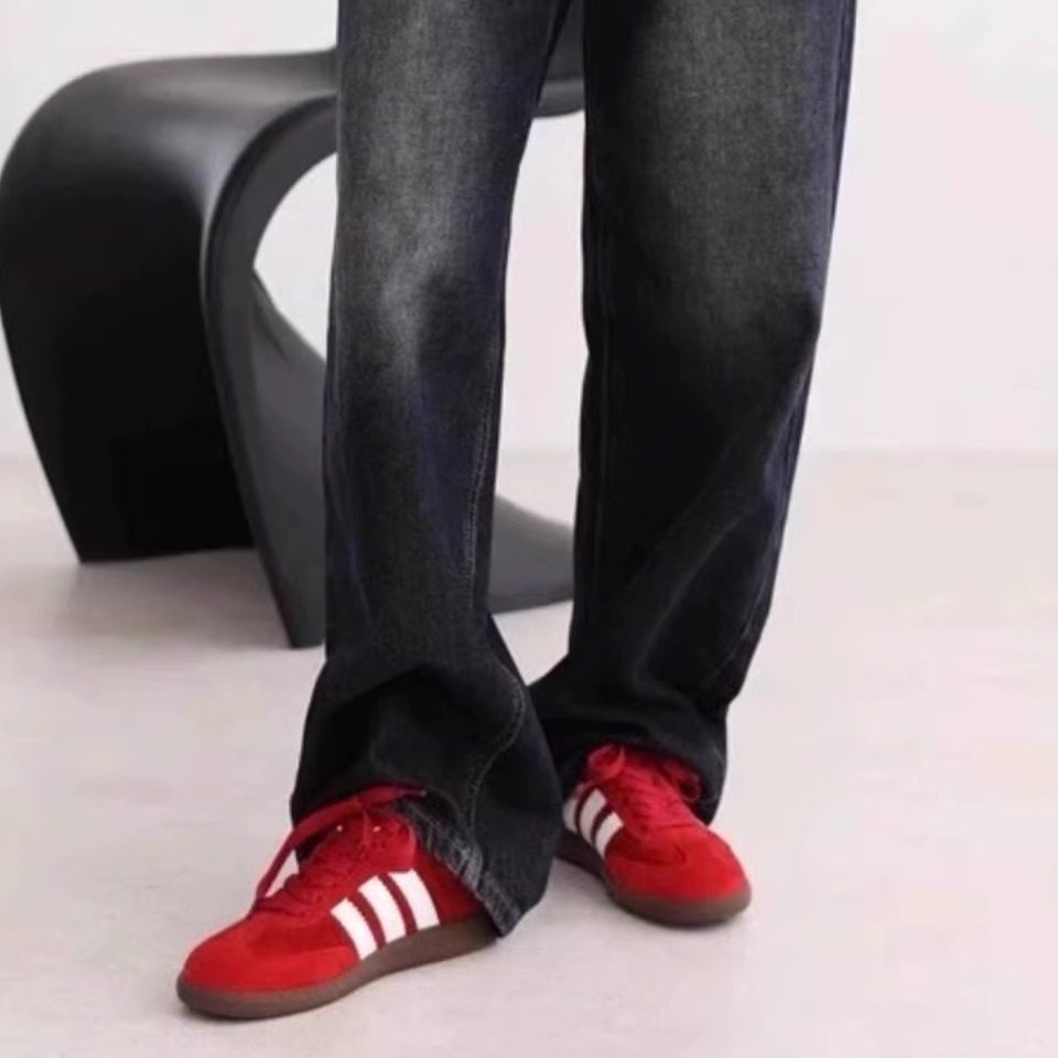 品牌撤柜真皮复古舒适红色德训鞋女秋冬百搭板鞋厚底休闲运动鞋,淘宝优惠券,粉丝福利购,淘宝优惠卷