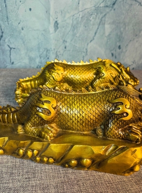 避水兽一对招财神兽铜摆件家居