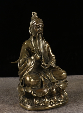 仿古铜太上老君铜像摆件祖师爷