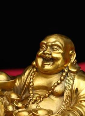 托宝元宝铜弥勒佛摆件铜招财家居