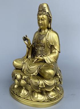 铜观音净瓶观世音菩萨莲花摆件