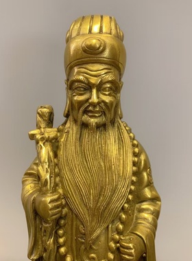 摆件铜山神爷虎头土地爷家居佛像