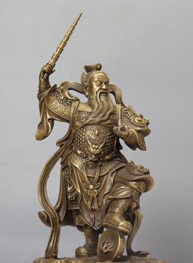 黄铜王天君摆件天官赐福铜像大号