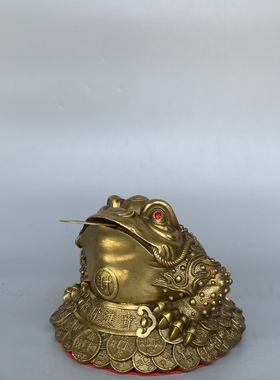 招财铜金蝉金蟾摆件三足蟾蜍家居