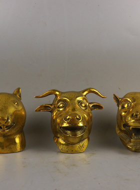 十二生肖兽首书房摆件铜中式动物