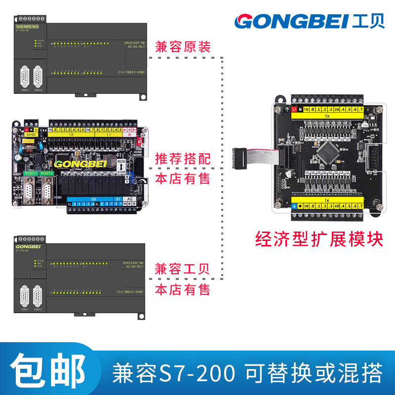 工贝兼容西门子EM221 222 223数字量输入输出扩展模块s7-200plc-图0