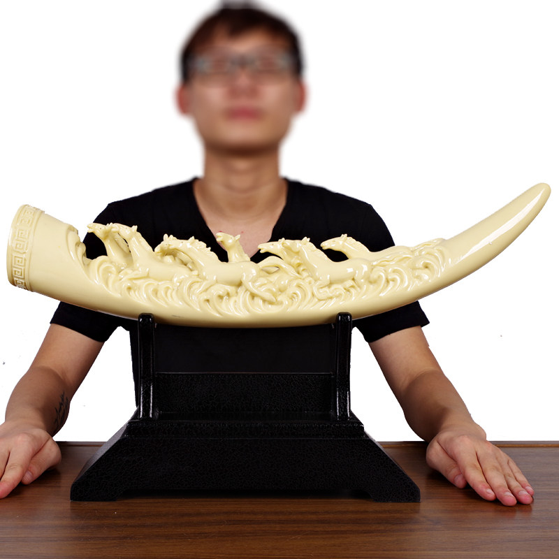 象牙摆件创意中式现代简约仿真象牙艺术品客厅玄关家居工艺装饰品,淘宝优惠券,粉丝福利购,淘宝优惠卷