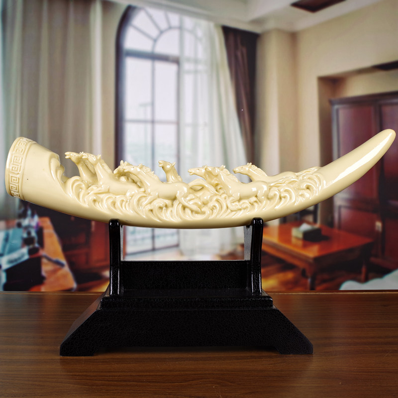 象牙摆件创意中式现代简约仿真象牙艺术品客厅玄关家居工艺装饰品,淘宝优惠券,粉丝福利购,淘宝优惠卷