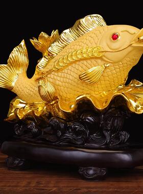 招财进宝金龙鱼新中式客厅装饰品
