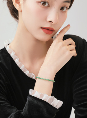 天然水晶手链女生极细ins小众设计闺蜜转运珠高级感轻奢串珠手串