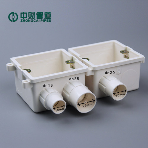 中财20PVCU电线工套管配件杯梳锁母锁扣螺接暗盒连接件 - 图1