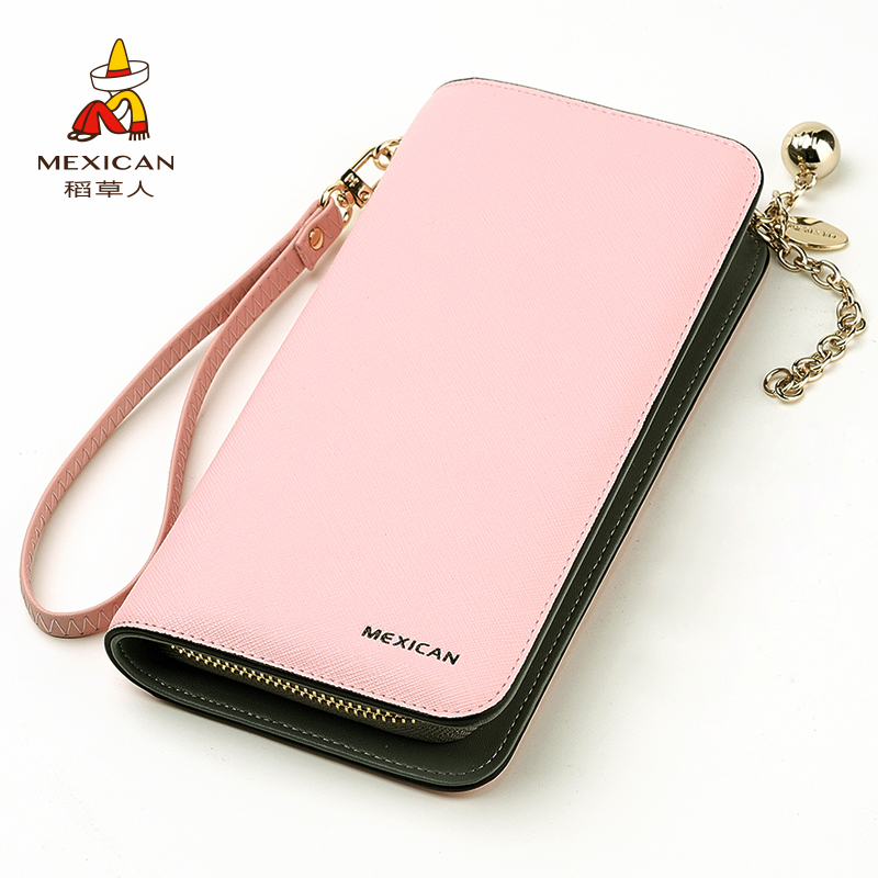 稻草人钱包女长款女士手包拉链2018新款韩版