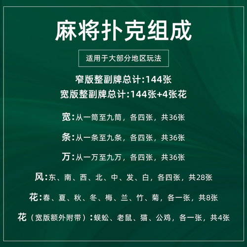 麻将扑克牌塑料防水pvc旅行小便携迷你加厚纸牌麻将宿舍家用144张