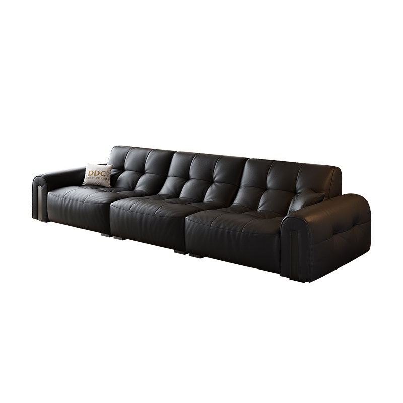 DDC意式黑色劳伦斯真皮沙发小户型客厅中古风全青皮沙发2025新款,淘宝优惠券,粉丝福利购,淘宝优惠卷