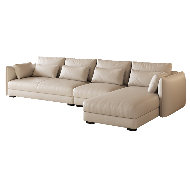 DDC现代极简直排真皮沙发客厅意式小户型贵妃位头层牛皮沙发佛山 - 图3