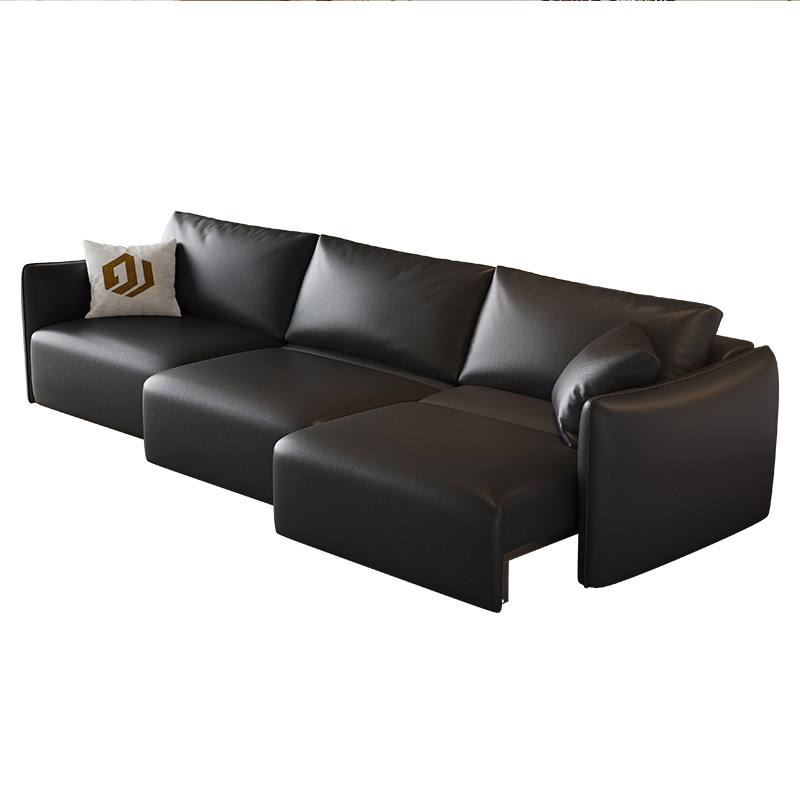 DDC意式极简香奈儿电动功能沙发床简约客厅黑色直排头层牛皮沙发,淘宝优惠券,粉丝福利购,淘宝优惠卷