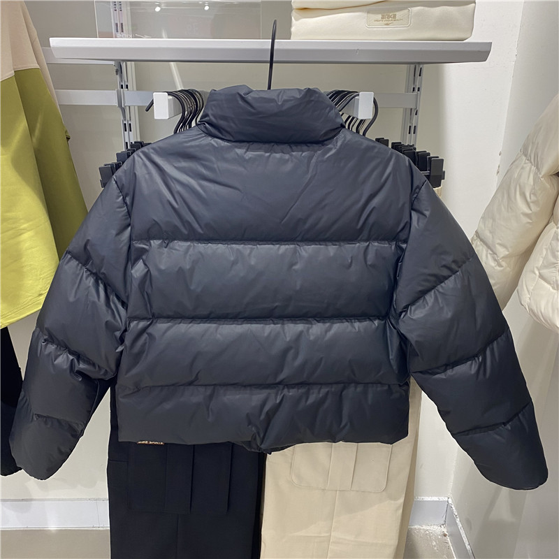 鸿星尔克2024冬季新款短款加厚保暖女羽绒服立领外套12224401173 - 图2