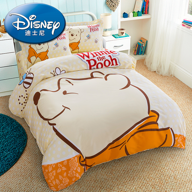 Disney/迪士尼兒童四件套卡通純棉被套全棉床上用品三件套男孩