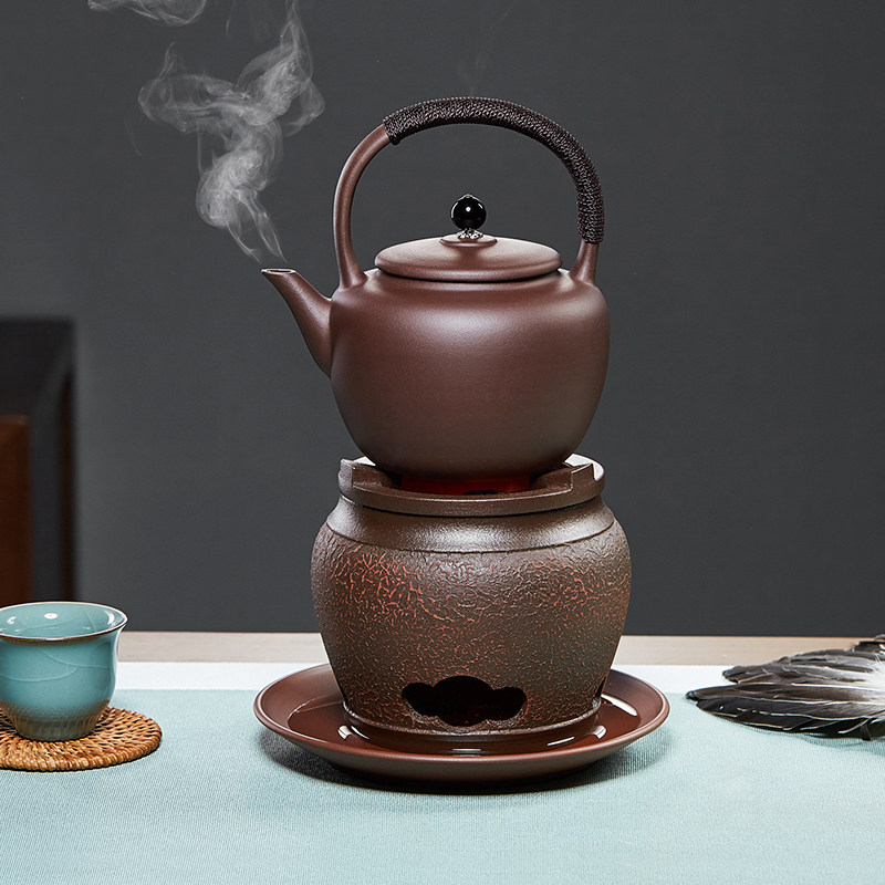 紫砂炭炉围炉煮茶炭火炉套装烤火炉泥炉家用老式煮茶器室内煮茶壶,淘宝优惠券,粉丝福利购,淘宝优惠卷