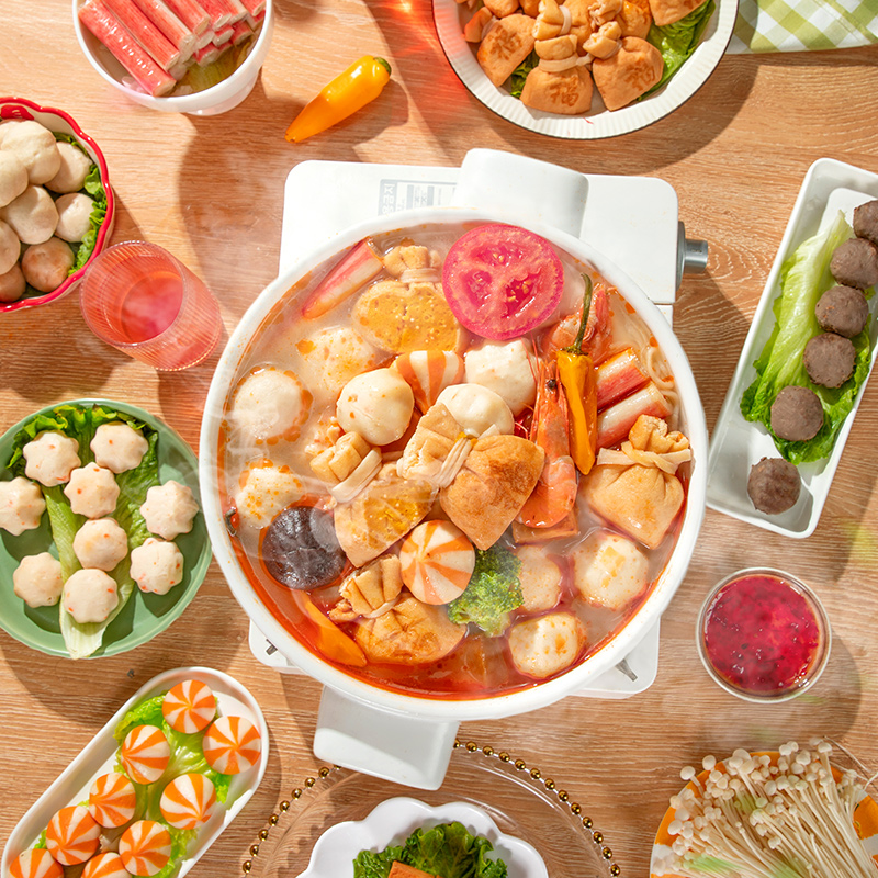 【锁鲜组合】火锅丸子套餐鱼丸鱼籽包鱼豆腐龙虾味球蟹味棒脆骨肠