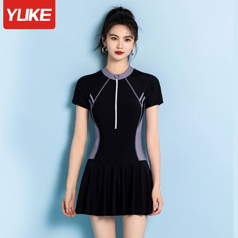 女士新款连体2023爆款性感学生泳装 羽克连体泳衣