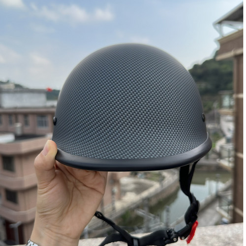 骑行哈雷半盔头盔男女电动自行车摩托车安全帽复古瓢盔轻便四季3C - 图0