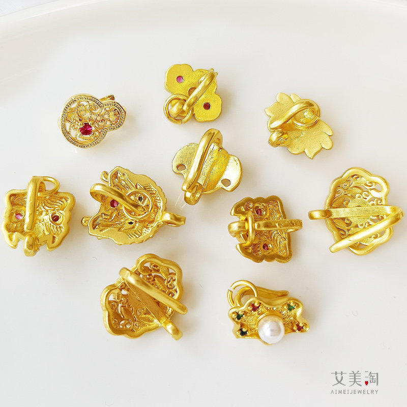 古法金保色复古旗袍压襟扣弯钩S扣头项链接配件手串收尾扣diy手工,淘宝优惠券,粉丝福利购,淘宝优惠卷