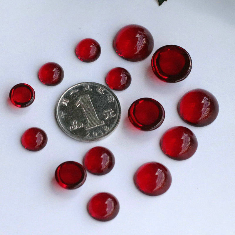 圆形戒面仿红宝石红玛瑙色琉璃水晶玻璃戒面贴片手工diy饰品配件,淘宝优惠券,粉丝福利购,淘宝优惠卷
